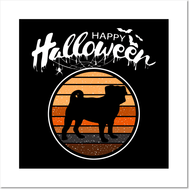 Funny Happy Halloween Beautiful Pug Men Women Kids Gift Wall Art by mlleradrian